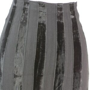 TUZZI Black Velvet/Mesh/Striped Skirt SZ 10